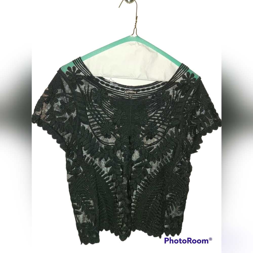 Express Black Sheer Top Size M